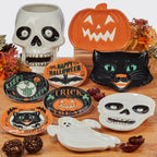 Scaredy Cat Halloween Canape Plate Round