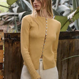 Slim Fit Knit Button Top - RTK1029