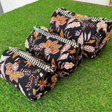 Medium Quilted Floral Print Make-Up bag