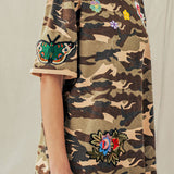 Camo Floral Patch Oversized Cotton Tee