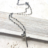 Pyrite Cross Charm Necklace