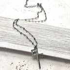 Pyrite Cross Charm Necklace