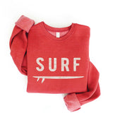 "SURF" & Surfboard Graphic Sweatshirt