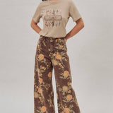 Vintage Botanical High-Rise Wide Leg Denim