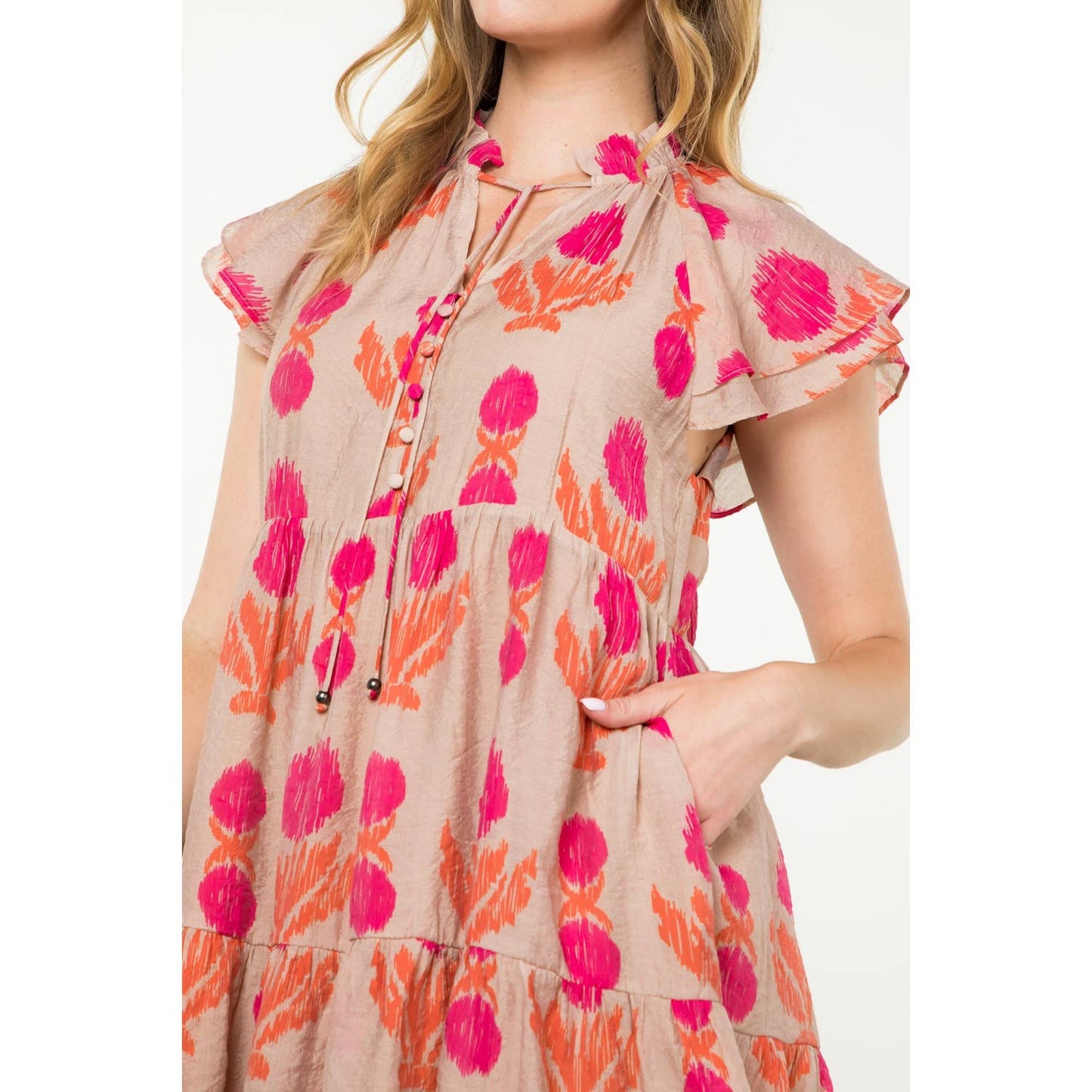 Tiered Floral Print Dress