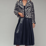 Cropped Faux Fur Leopard Print Bomber Jacket