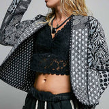 Lightweight Contrast Trim Quilted Kimono Jacket