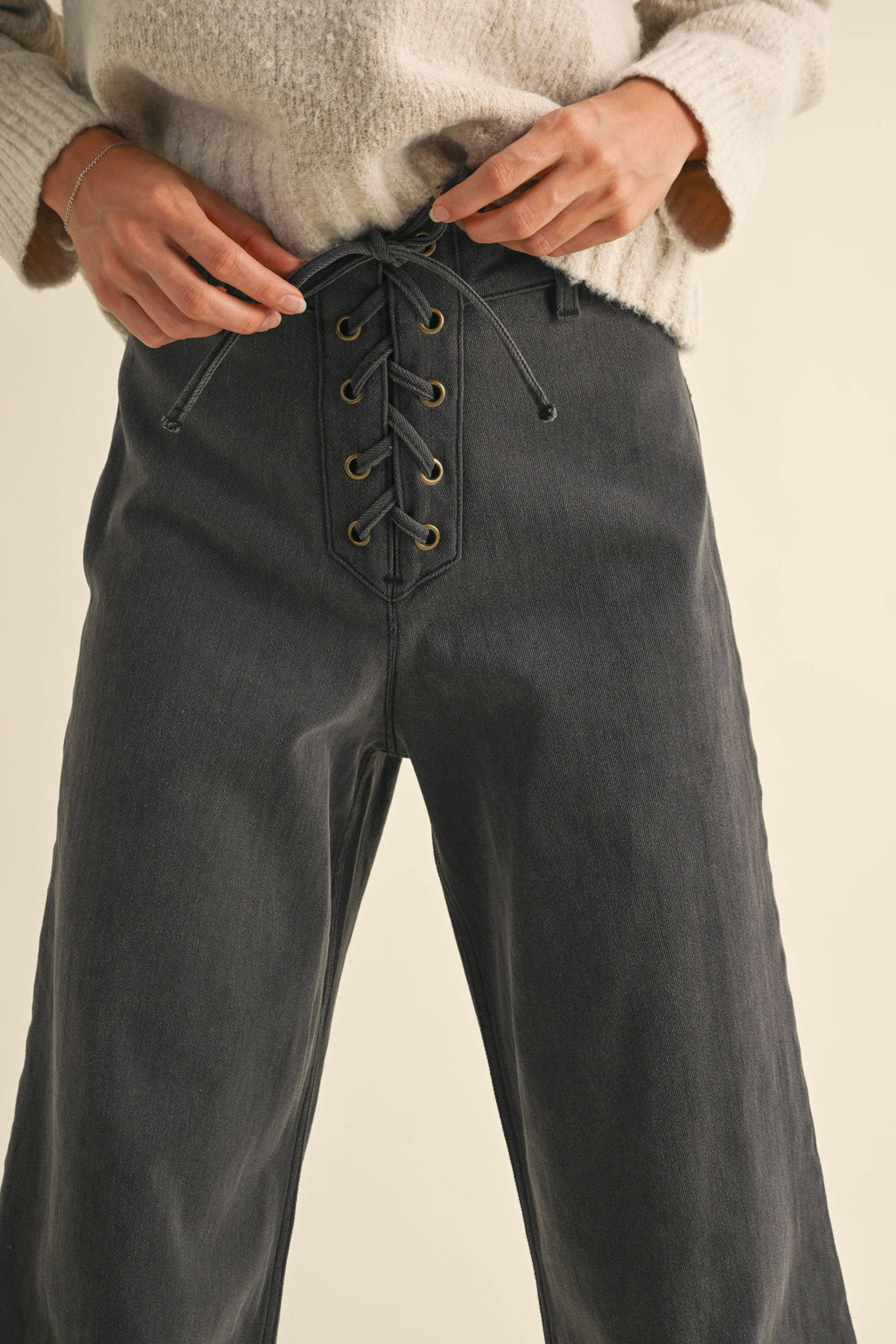 Lace Up Front Trousers
