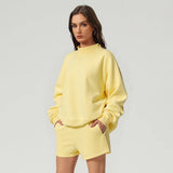 Unisex Fall Cozy Fleece Mock Neck Sweatshirt