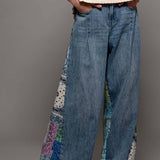 Paisley Bandana Print Denim Jeans