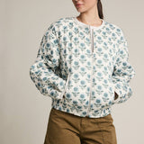 Floral Quilted Zip-Up Jacket - RJ1150