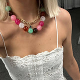 Celia Chunky Beaded Necklace - Multi