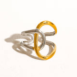 Lior 18K Gold Non-Tarnish Abstract Two Tone Ring