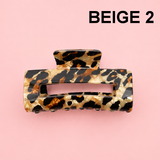 RECTANGLE LEOPARD ANIMAL DESIGN HAIR CLAW CLIPS | 40H859