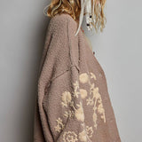 Bohemian Vintage Floral Embroidered Knit Cardigan Sweater