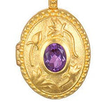 Garnet Locket Necklace