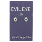 Purifying White Eye Gold Post Earrings