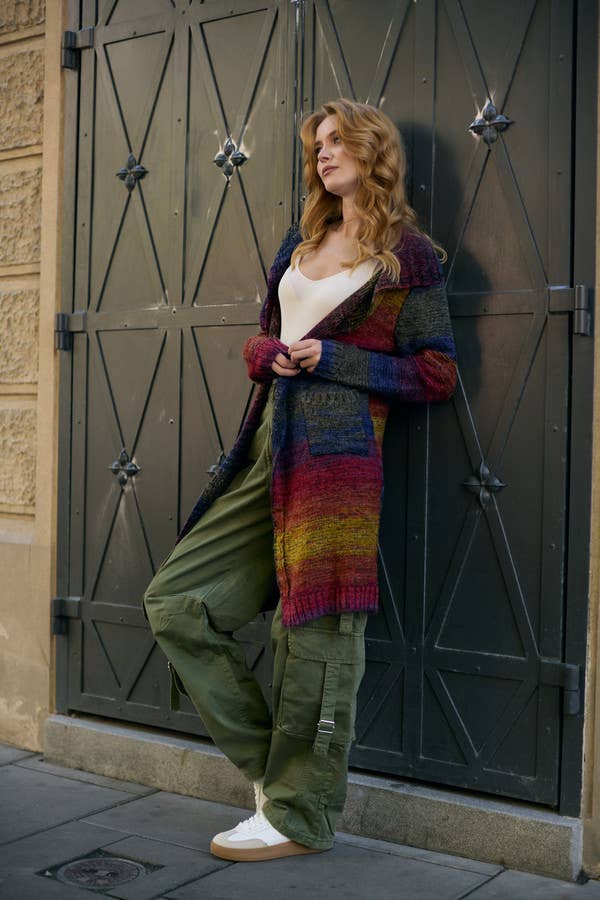 Rainbow Long Cardigan