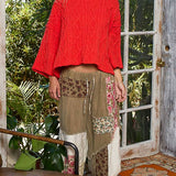 Round Neck Quarter Sleeve Cropped Sweater