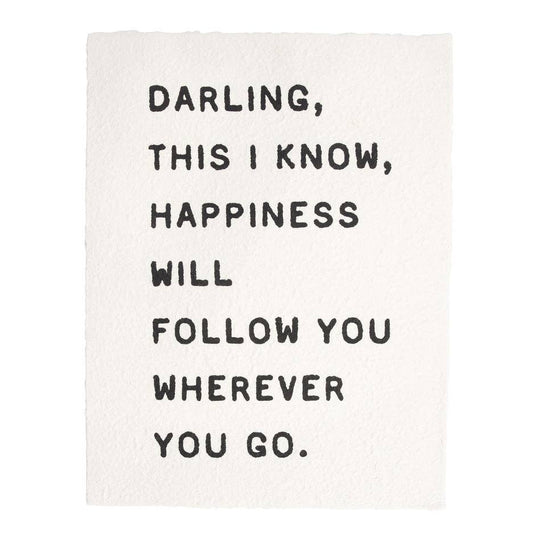 "Darling, This I Know" Handmade Paper Print