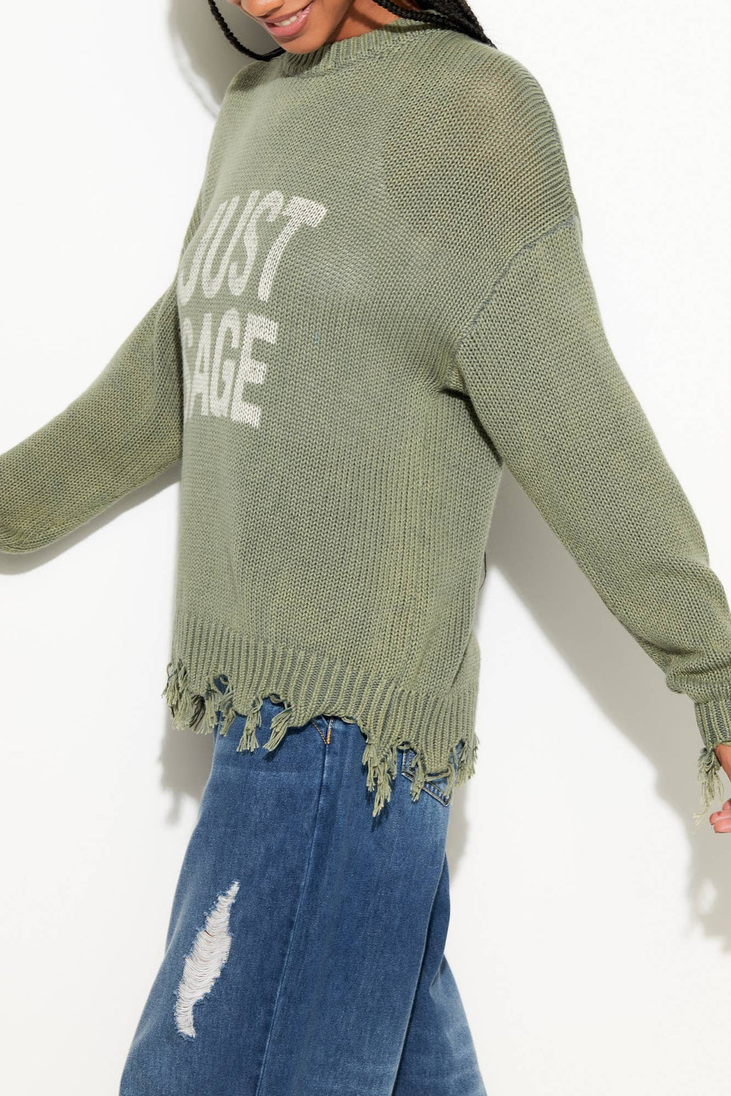 'Just Sage' Mantra Sweater