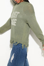 'Just Sage' Mantra Sweater