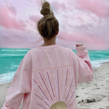 Sunset Rays Embroidered Sweatshirt