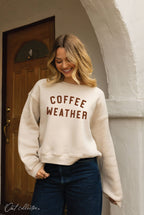 "COFFEE WEATHER" Cropped Sweatshirt