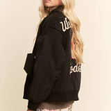 Embroidered Western Bomber Jacket