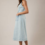 DENIM JUMPER MIDI DRESS