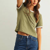 ET6334   SHORT SLEEVE RINGER TOP