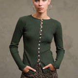 Slim Fit Knit Button Top - RTK1029