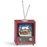 Lighted Musical Rotating TV with House & Sleigh