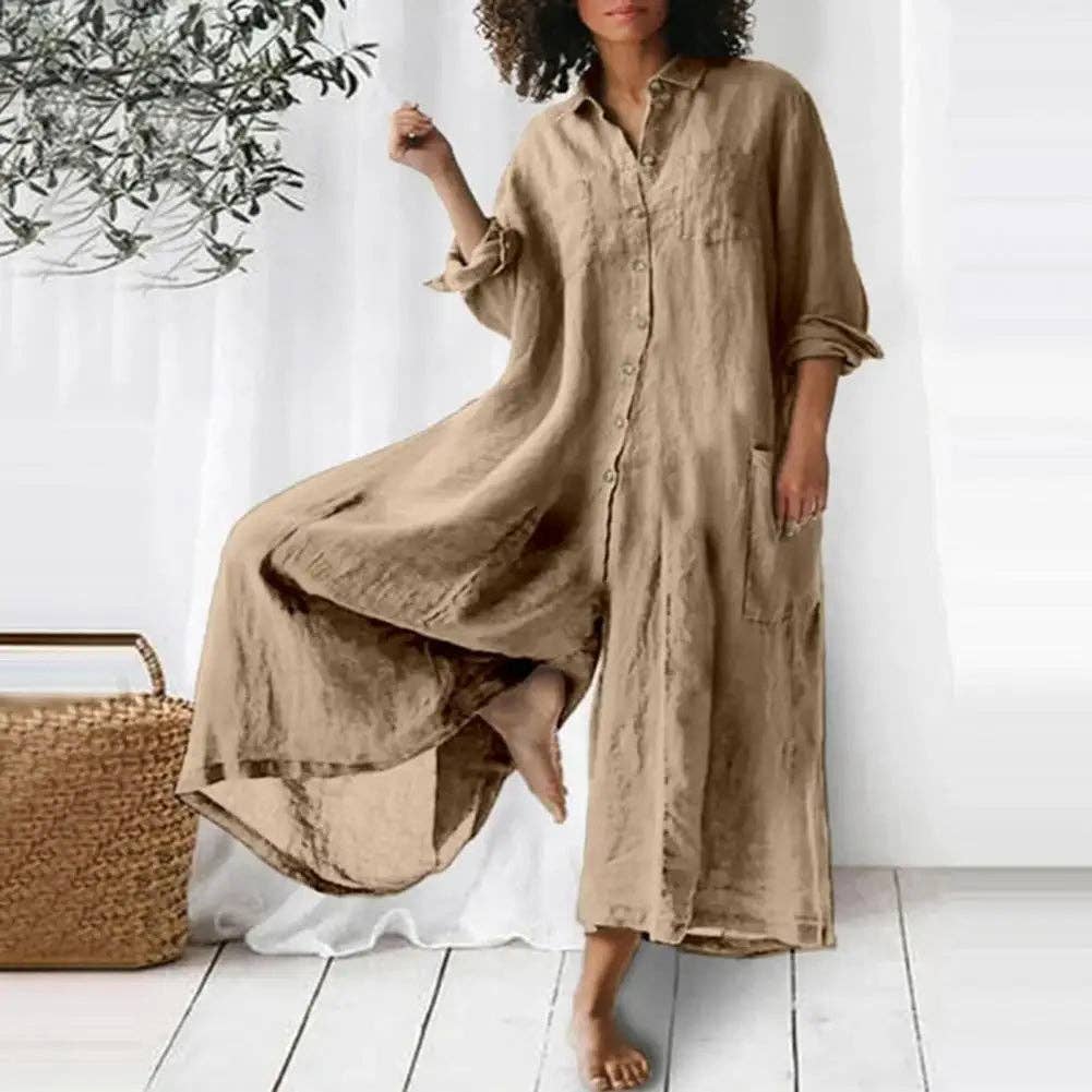 Cotton Linen Oversized Romper