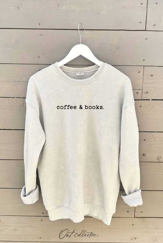 "coffee & books." Mineral Graphic Sweatshirt