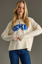 Cream "Ski" Goggle Sweater