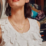 Cotton Lace Trim Button Down Top