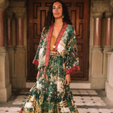 Wildheart Pixie Duster Crop Kimono w/ Unicorn & Castle