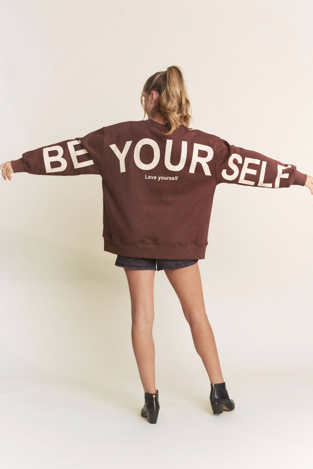 "Be Yourself" Oversized Sweatshirt
