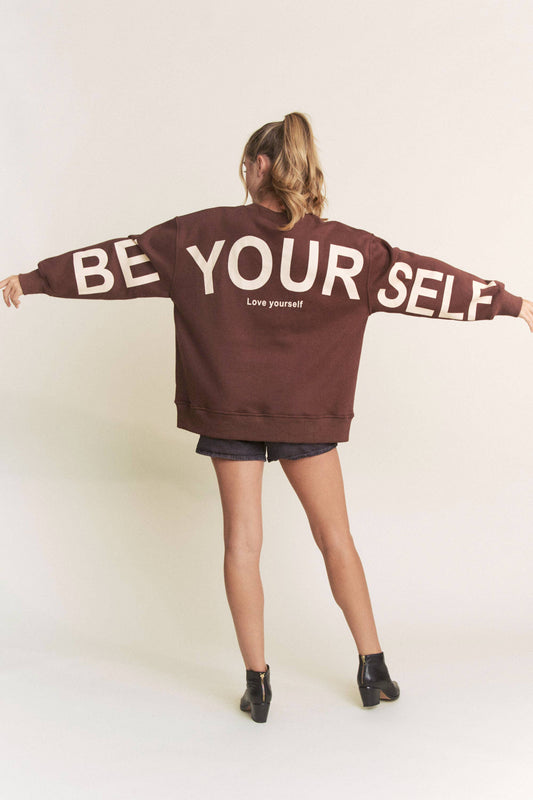 "Be Yourself" Oversized Sweatshirt