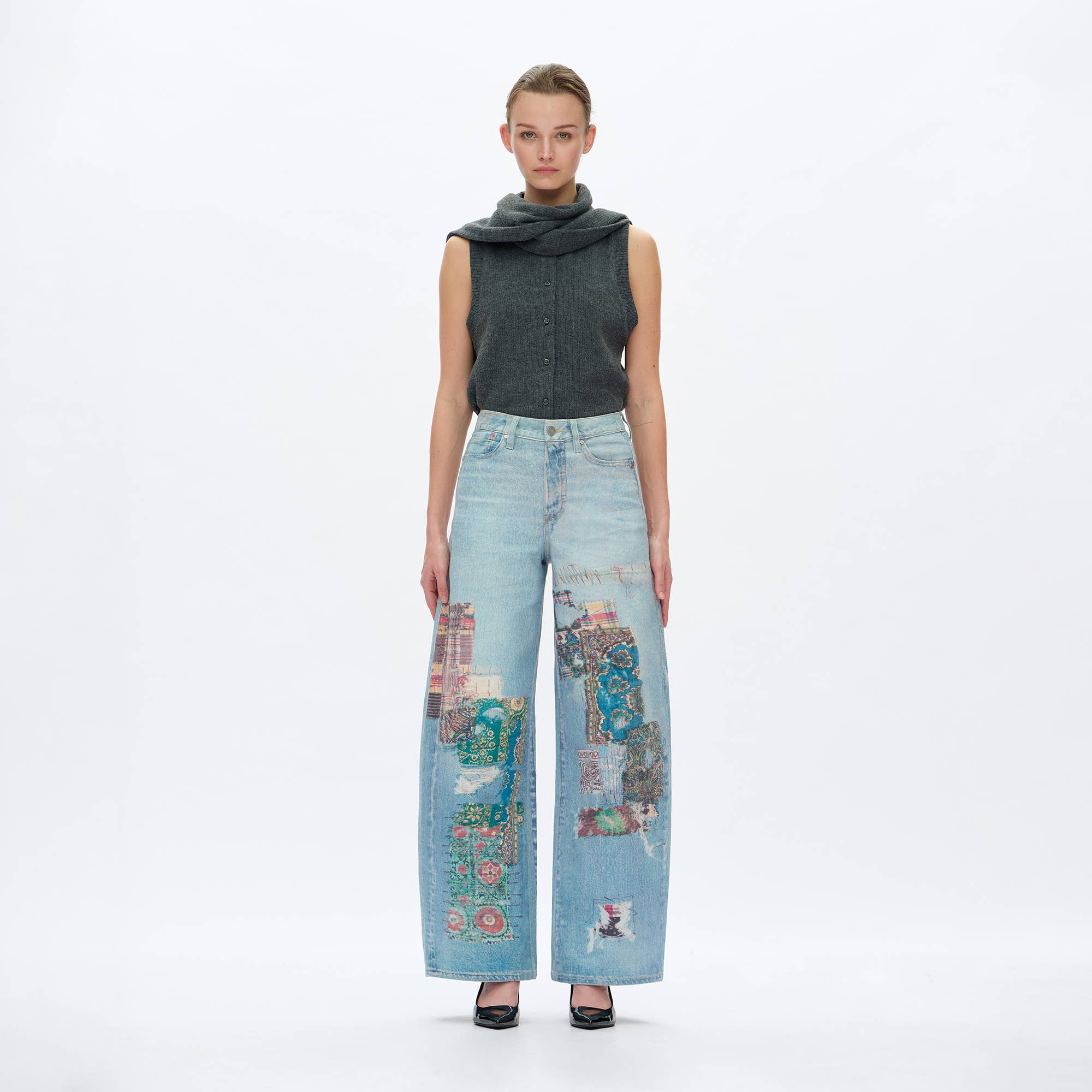 High Rise Barrel Denim Jeans