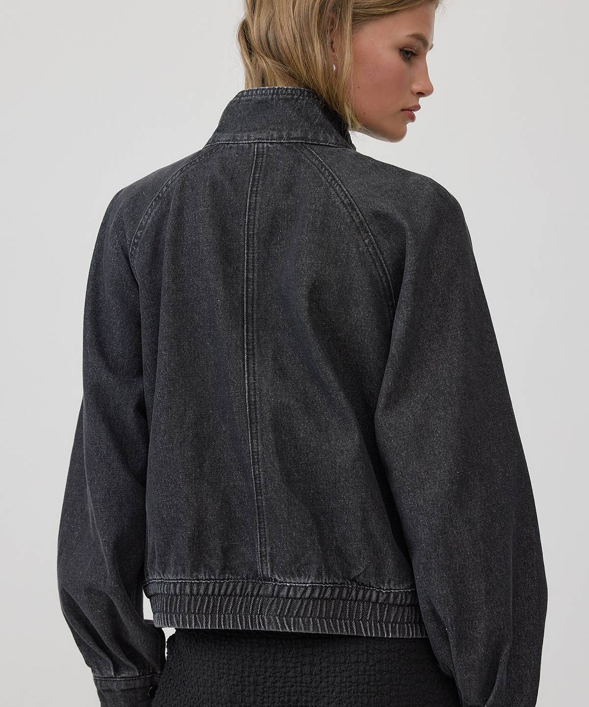 Washed Denim Bomber Jacket - RJ1071