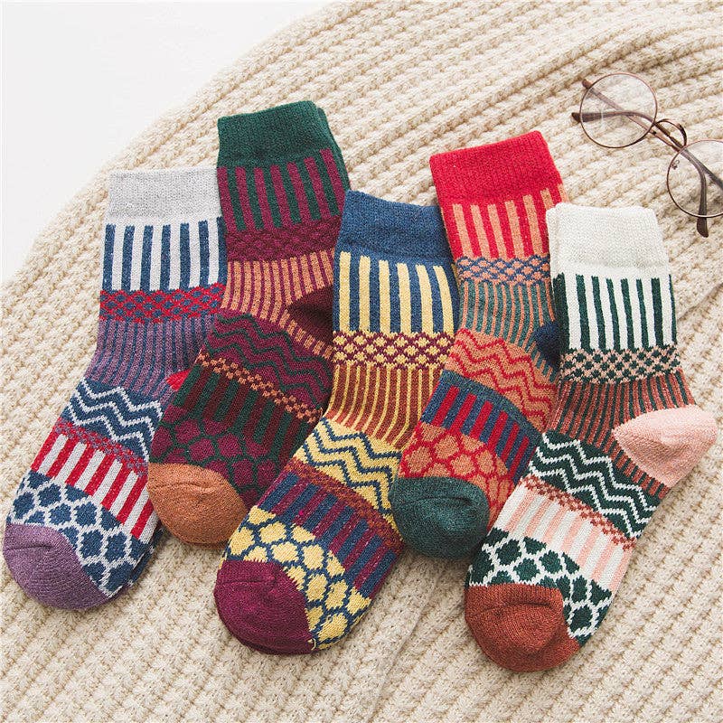 Bohemian Wool-Blend Socks