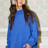 IT2594-3 | Vintage Wash Print Oversized Sweatshirt