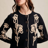 Embroidered Floral Knit Cardigan