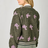 Embroidery Teddy Fur Jacket