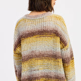 OVERSIZED KNIT STRIPED SWEATER