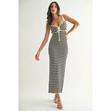 Monochrome Sweater Maxi Dress