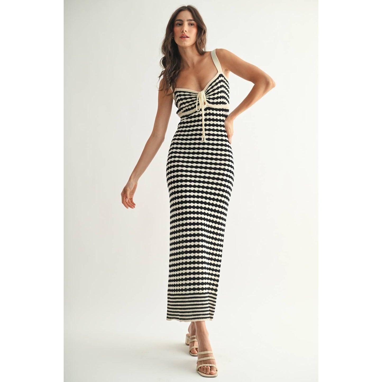 Monochrome Sweater Maxi Dress