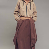 Matte Drawstring Hooded Everyday Jacket